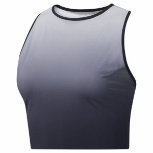 Reebok Yoga Ombre Crop Muskelshirt Damen - Schwarz - DE 940-ZOL